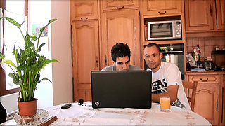 Two Young Men Meet a Mature Woman Online and Have Sex with Her in the Living Room