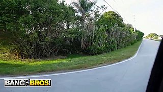 Bangbros - rei sky shows her tits on the bus and gets fucked hard with her arse shuddering from every shovel