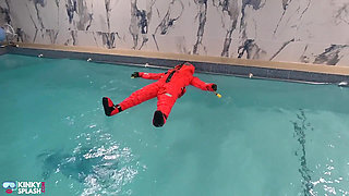 Human Life Raft - Inflated Suit Slave Pool Domination