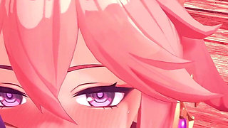Genshin Impact - Raiden Shogun & Yae Miko Group Sex - 3D Hentai Animations
