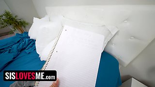 Sperm crazed step sister rips off condom for a finer sense