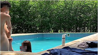 The Guy Who Cleans The Pool Gets Very Hot When He Sees His Bosses Tanning In The Pool And They End U