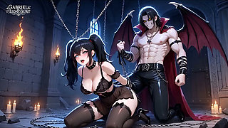 Goth Girl Bound by Vampire Lord - BDSM Monster Hentai
