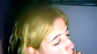 young blonde sucks cock and toy wanting two cocks cum In mouth