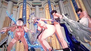 Wuthering Waves - Harem Sex Party 2 - 3D Hentai Animation