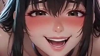 Cute Anime Girls Posing on Bed in Front of You, Ai Animation