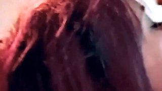 She Gives Me a Messy Blowjob on My Pierced Cock on the Ferry. I Cum in Her Mouth and Kiss Her, Licking the Cum.