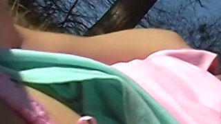 I hunt my cunt - young chick makes it with a cucumber dildo in nature