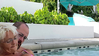 Getting Frisky in the Hot Tub. Boob Play