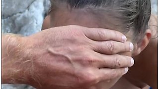 Risky Beach Blowjob With Sloppy Teen Model - Pov Backstage Blowjob