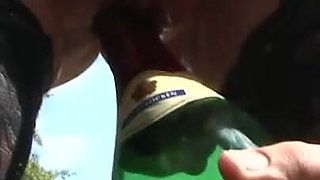 Dominates humiliates chaining in the farm