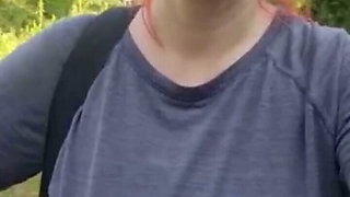 Pregnant mom flashing outside in public