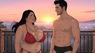 Desi horny indian wife animation video with hindi audio