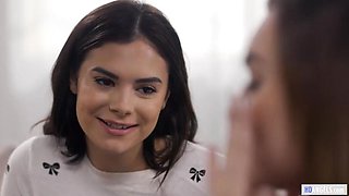 Big-Tits Beauty Freya Parker Puts Innocent Brunette Violet Starr to Test in Steamy Scrabble Match