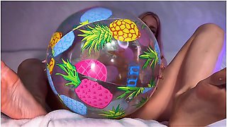 I Get Horny And Rub My Pussy With Beach Ball Until I Squirt