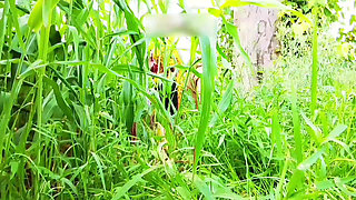 Rainy season in the fields, a very big ball, it was fun when taken softly from above, doggy style was told from above, water came out