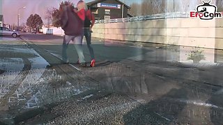 German blonde street slut approached and fucked