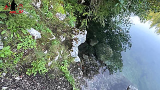Risky Public Fuck at the Eibsee with Mega Cumshot!