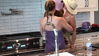 2 MILFs and 2 BBC Bulls Get Freaky in the Kitchen