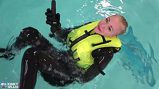 Neoprene Lust: Inflatable Snorkel Vest Pleasure in the Pool