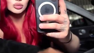 Hot Red Headed Dick Suckkng In The Car And Fucked In Parking Lot