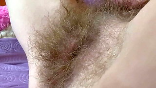 Cutieblonde Hairy Pussy Solo Masturbation - Big Clit Rubbing to Intense Orgasm