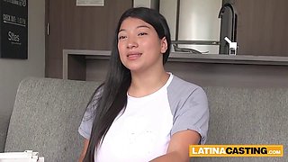 MASSIVE TITS Latina Face Fucked ROUGH By Monster Cock In Amateur Casting