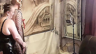 Part 2: Mature BBW Dominatrix Satana Humiliates Sissy Slave Andrew in Dungeon - Femdom BDSM