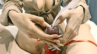 A MILF Stretches Her Stepson's Urethra so He Can Cum Easier