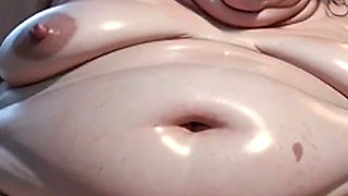 Huge Obese Belly & Hairy Pussy Pleasure - Close up Wet Bush Masturbation