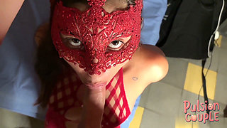 Unvirginizing an 18 Year Old Masked Girl: Crazy Massive Ejaculation!