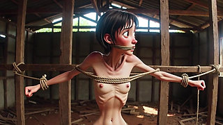 Extremely Skinny Girl in Bondage - Desperate in Brazilian Construction Site
