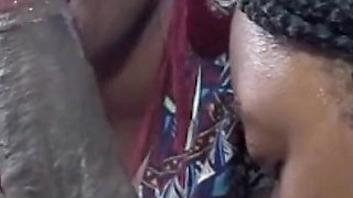 2 BBC Sluts Sucking the Cum Out