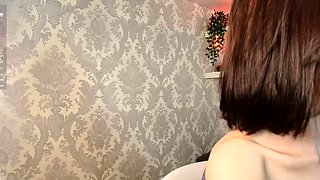 Cute amateur brunette naughty in solo jerking show on camera