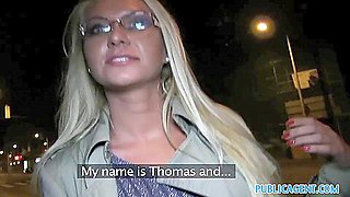 PublicAgent: Hot blonde MILF gets fucked for cash in a car