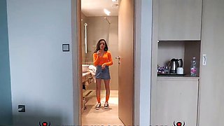 A Cute Young Slut Rides Both Holes Enthusiastically At