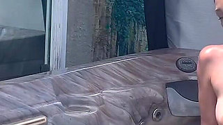 Artemisia Love Playing with Her Horny Pussy in the Outdoor Jacuzzi