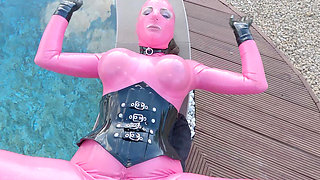 Cristal Kinky Pink Rubber Doll Getting Fucked Outdoors POV