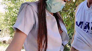 19 YEAR OLD SCHOOLGIRL RIDES A TRIKE DRIVER FUCK IN PUBLIC