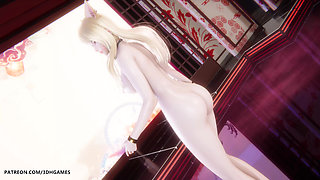 Mmd Gokuraku Jodo Ahri Sexy Naked Dance League of Legends Hentai Uncensored 4K 60fps