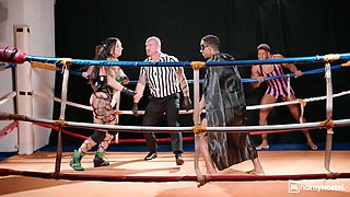 Horny Hostel with Wild Interracial Boxing Event - Tag Me In - Amalia Davis takes on BBC