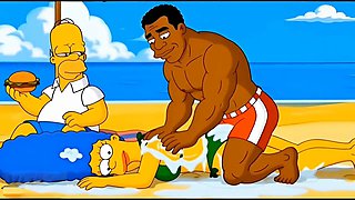 Cartoon hentai, porn parody, marge simpson