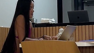 Gorgeous Skinny Latina with a Big Ass Shares Two College Friends in a Living Room Threesome