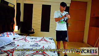 I CATCH MY STEPSON SNIFFING MY PANTIES AND MASTURBATING, AND I DECIDE TO FUCK HIM.