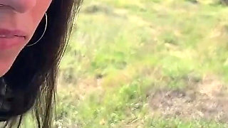 Gangbang in the Mountains - Three Guys Fuck Petite Brunette and Cum Inside Her