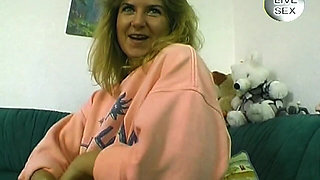Blonde Amateur Rides Dildo Hard in Shower