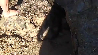 Blonde tour guide blows tourist on the beach then fuck back at her place - 2 scenes in 1