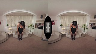 Roxy Mendez Little Black Dress With Black Stockings X-Rated JOI Tease - 8K VR