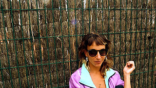 A Girl in the Woods After the Party