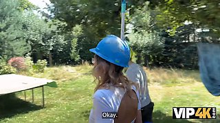 Vip4k. hunter nailed a handywoman after she stripped for him just in his yard
